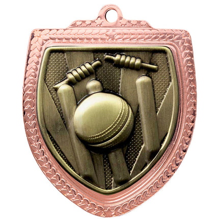 Shield Medal - Cricket   80mm