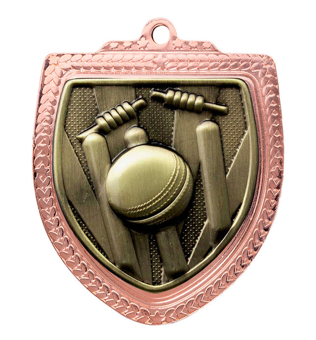 Shield Medal - Cricket   80mm