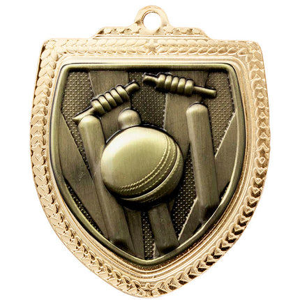 Shield Medal - Cricket   80mm