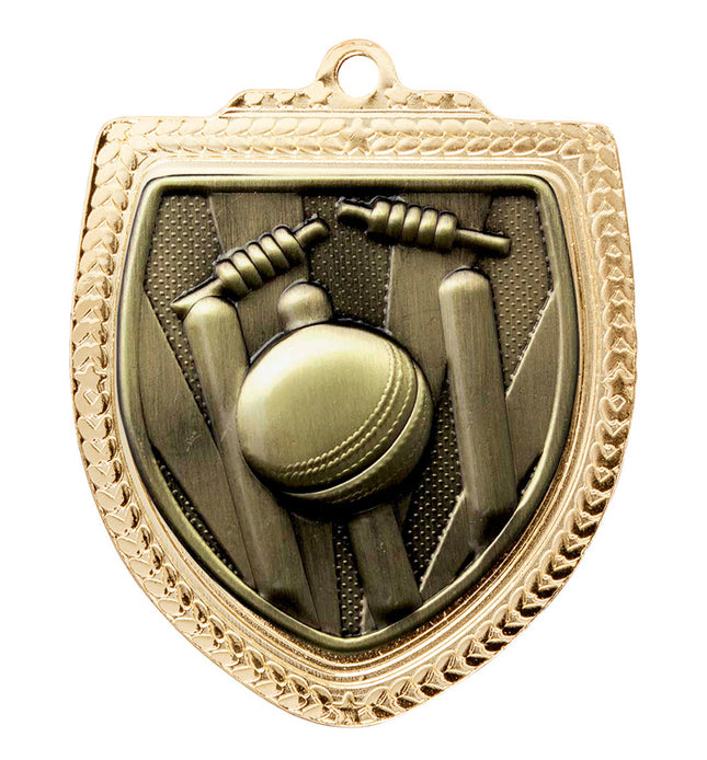Shield Medal - Cricket   80mm