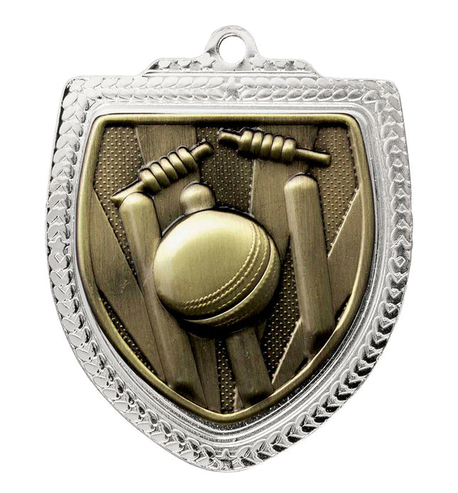 Shield Medal - Cricket   80mm