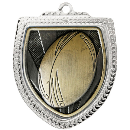 Shield Medal - Rugby Ball 80mm