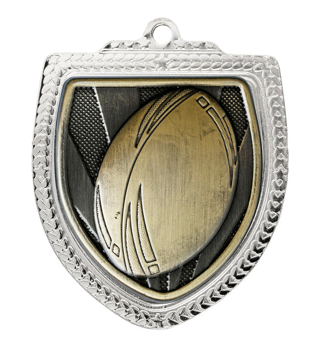 Shield Medal - Rugby Ball 80mm