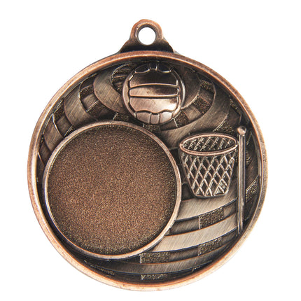 Global Medal -Netball + 25mm insert 50mm