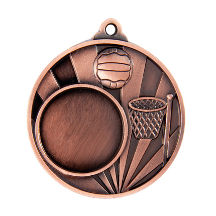 Sunrise Medal-Netball + 25mm insert 50mm