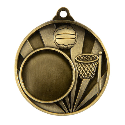 Sunrise Medal-Netball + 25mm insert 50mm