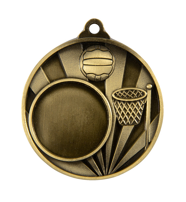 Sunrise Medal-Netball + 25mm insert 50mm