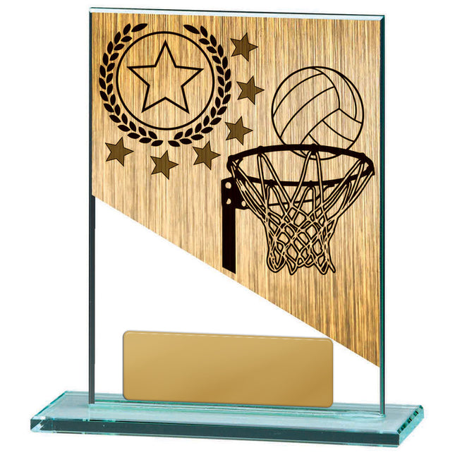 Netball Theme on Glass 130mm