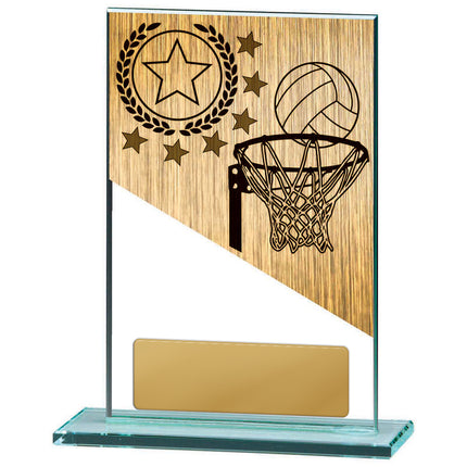 Netball Theme on Glass 130mm