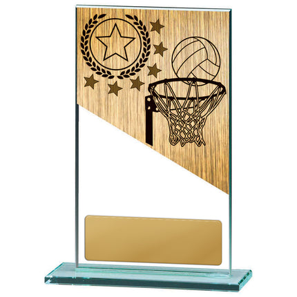 Netball Theme on Glass 130mm